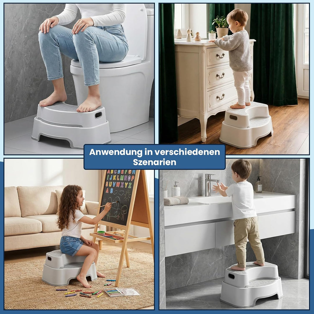 Toilettenhocker Erwachsene, Rutschfester Badezimmer-Kindertoilettenhocker, Einfach zu Reinigen Tritt