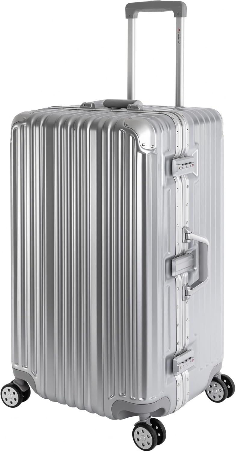 Travelhouse London Koffer Sport Silber - XL Alu Rahmen Polykarbonat Hartschale · Trolley Reisekoffer