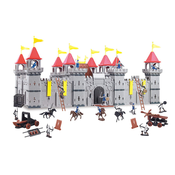 TikTakToo Ritterburg Spielset für Kinder – Mittelalter Burg mit Rittern, Kanonen &amp; Zubehör – Einfach