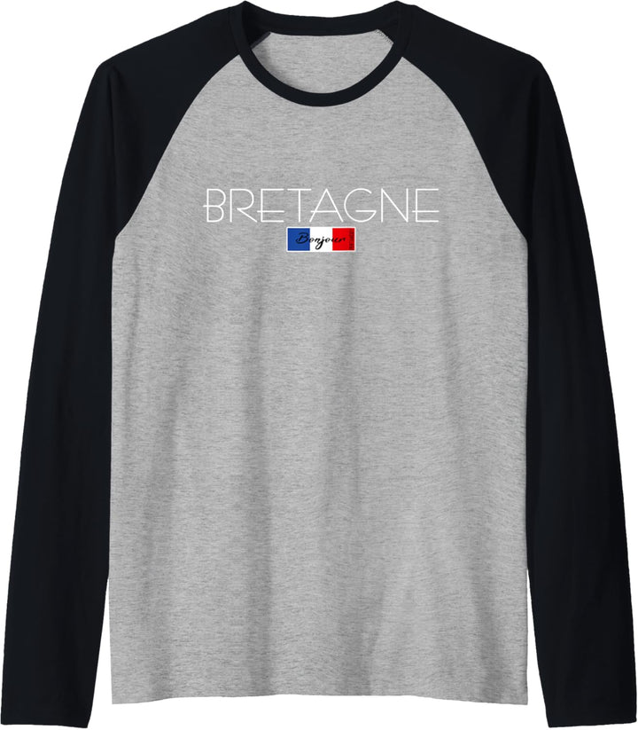 Bretagne Frankreich Urlaub Sommerparty weisse Schrift Raglan