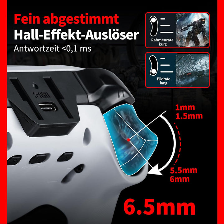 NBCP Wireless Controller für PC mit Display, PC Controller Pro Wireless mit Hall-Jostick/Hall-Trigge