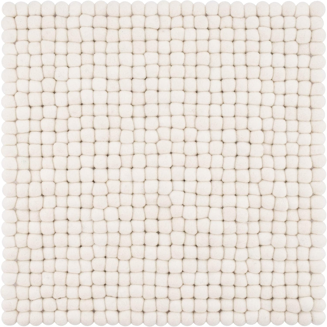 myfelt Filzkugel Sitzauflage Stuhlauflage - Linéa - 36x36 cm, weiss, Weiss