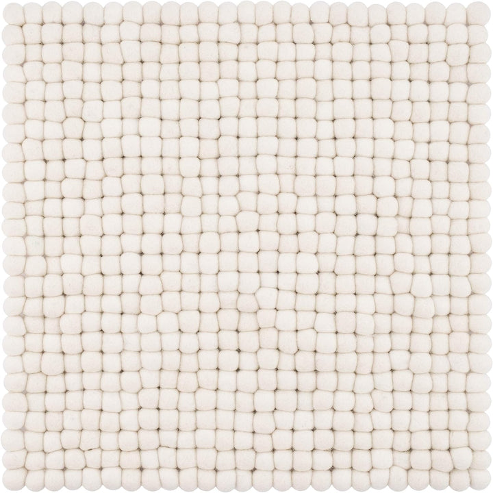 myfelt Filzkugel Sitzauflage Stuhlauflage - Linéa - 36x36 cm, weiss, Weiss