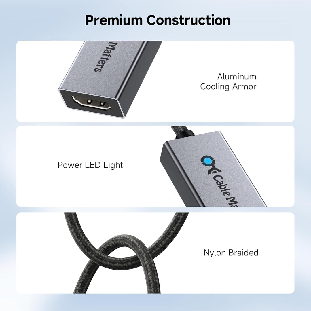 Cable Matters 48 Gbps USB C auf HDMI 2.1 Adapter für macOS, unterstützt 8K 60Hz / 4K 240Hz HDR, Thun
