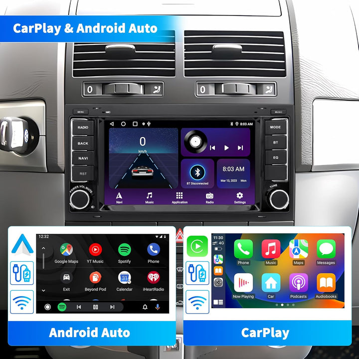 Autoradio für VW Touareg Transporter T5 Multivan, Android 12 System 2G+64G, 7 Zoll Touchscreen, Doub