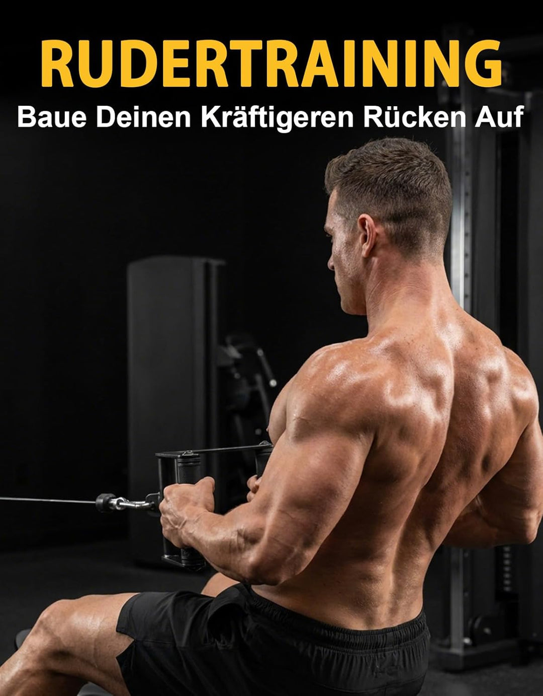 Doppel D Rudergriff Kabelzug Aufsatz, Rutschfester Gummigriff für Fitnessstudio Kabelmaschine, Schwe