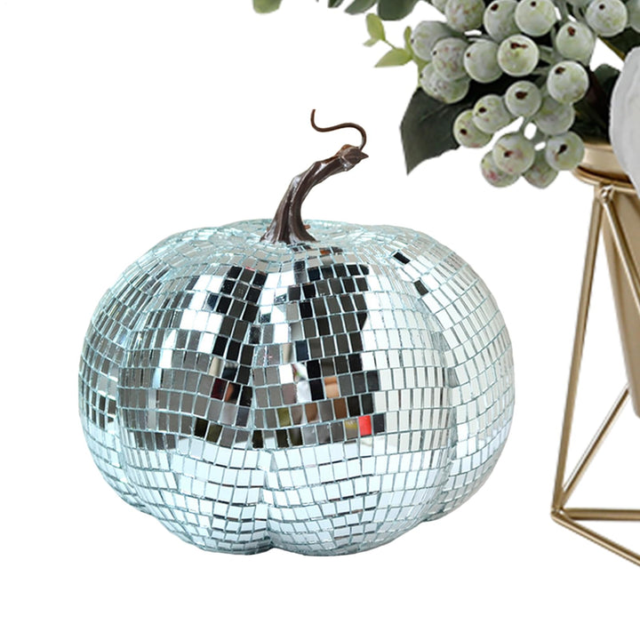 Zyntora Glitzer-Disco-Kürbis, Disco-Kugel-Kürbis Halloween | Künstliche Discokugel in Kürbisform, kü
