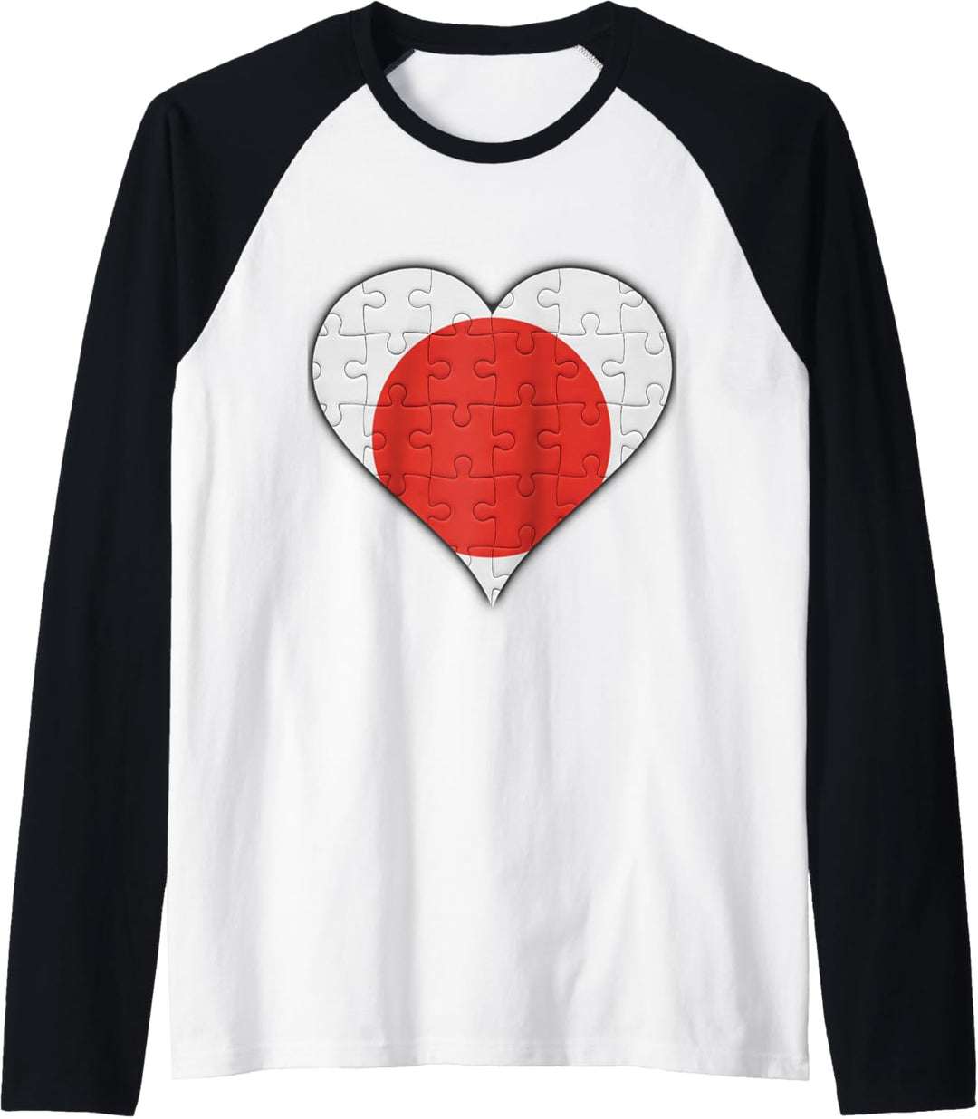 Japan Japanische Flagge Herz Raglan