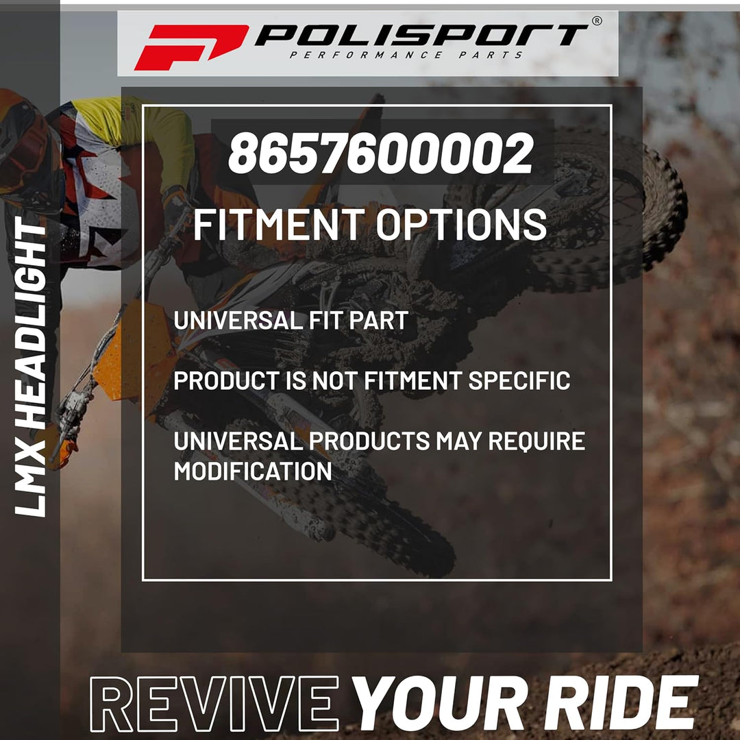 Polisport 8657600002 - LMX-Scheinwerfer aus Polypropylen mit Halogenlampe, kompatibel mit allen Moto