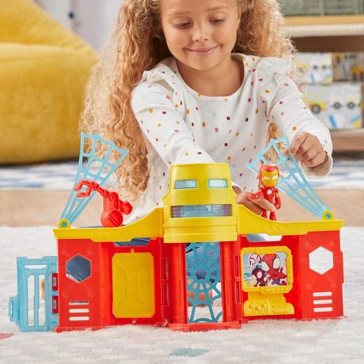 Hasbro Marvel Spidey und Seine Super-Freunde Iron Mans Turm, Spielset mit Iron Man Action-Figur, Sic
