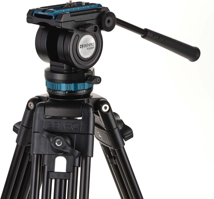 Benro Videostativ mit Kopf, 6,8 kg Traglast, stufenlose Panorama-Dämpfung, verdrehsichere Kameraplat