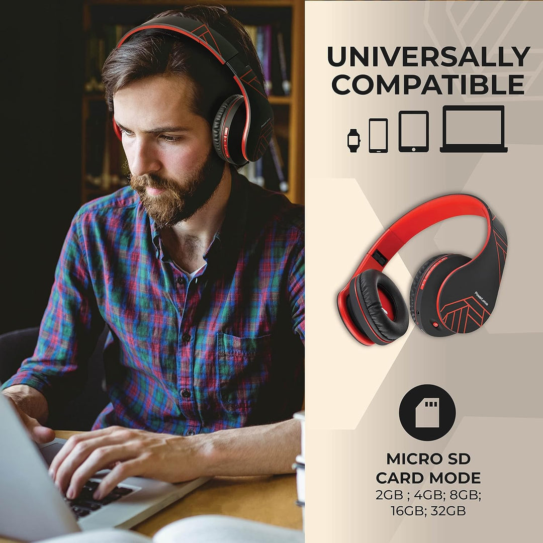 PowerLocus Bluetooth Over-Ear Kopfhörer, Kabellos Stereo Faltbare Kopfhörer Kabellose und Kabel-Kopf