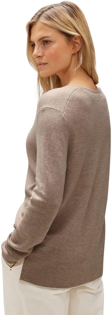 Street ONE Damen A302365 Strickpullover 40 Bleached Sand Melange, 40 Bleached Sand Melange