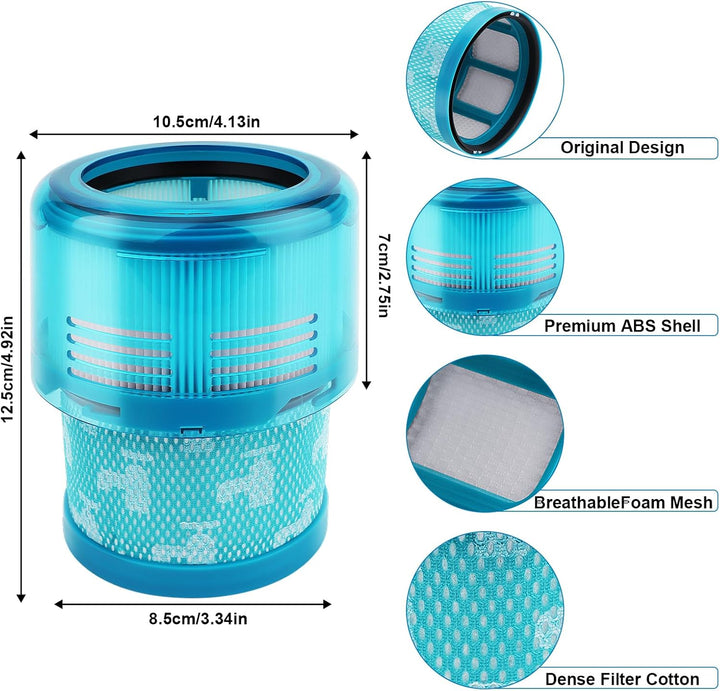 2 Stück Filter für Dyson Gen 5 Detect Absolute Akku Staubsauger,Ersatzfilter für Dyson G5 Detect Han
