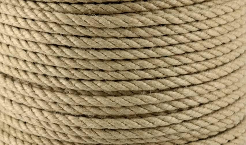 Poly-Hanfseil Kunsthanf Durchmesser 6mm - 100 Meter auf Scheibenspule - 100% Polypropylen 3 schäftig