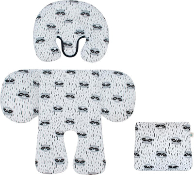 JYOKO Kids Sitzverkleinerer Antiallergikum Universal Baby 100% Baumwolle (Raccoon, Enthält Kopf-, ei