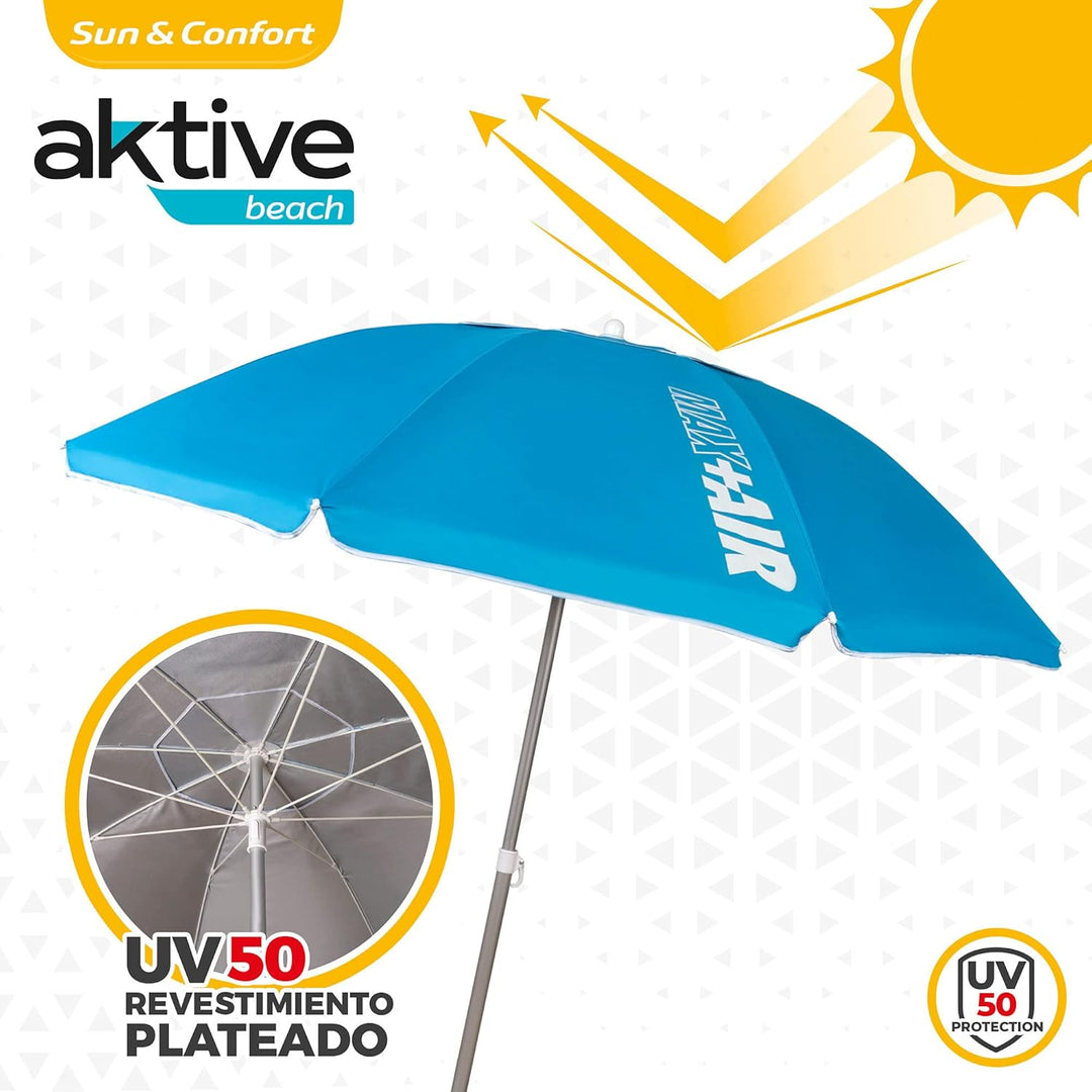 Aktive Beach Umbrella 200cm Uv50 Protection One Size