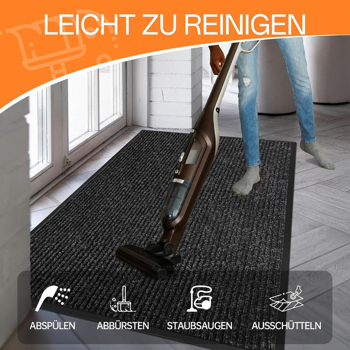 Fussmatte für Haustür innen und aussen | 90 x 120 cm Schmutzfangmatte für Eingangsbereich, super sau