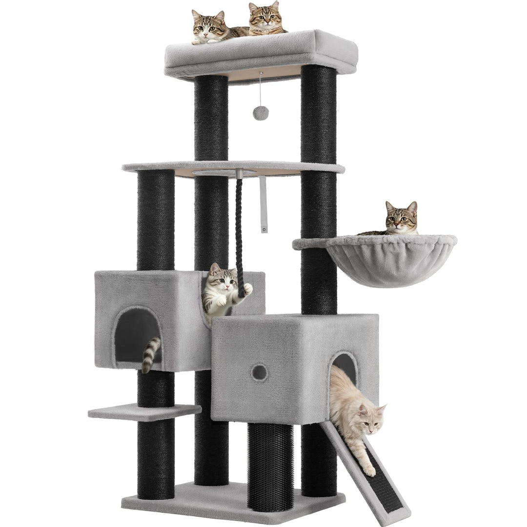 Kratzbaum für Grosse Katzen Stabil, 160 cm Katzenbaum für Maine Coons, 11 cm Dicker Sisalpfosten, 2