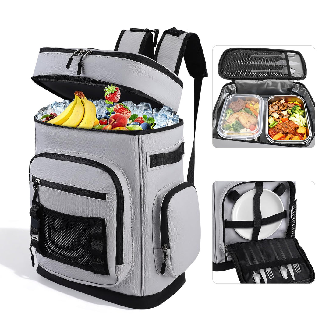 Kühlrucksack 30L, Grosser Isolierte Kühltasche für Herren und Damen, auslaufsicher Wasserdichter, Is