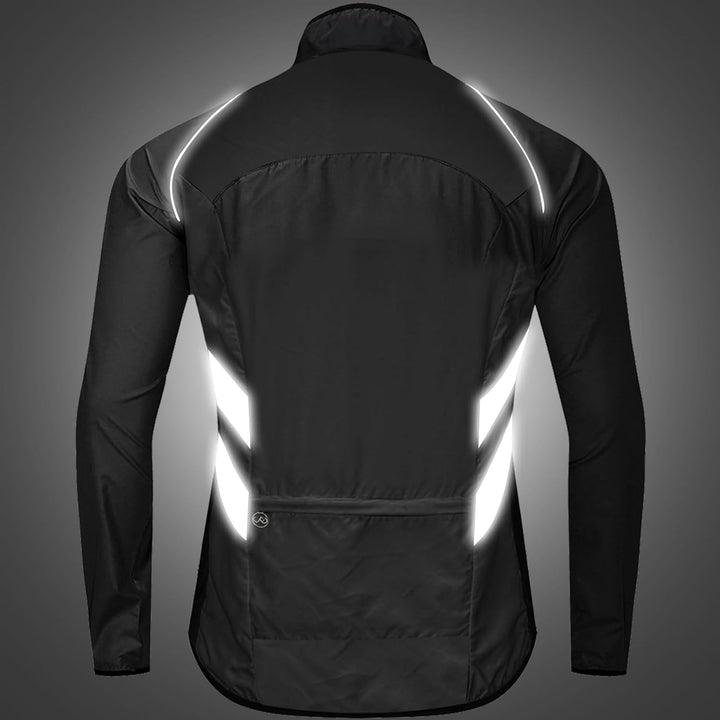 WOSAWE Fahrradjacke für Herren Leichte Winddicht Laufjacke Windbreaker Reflektierend Radjacke Mantel