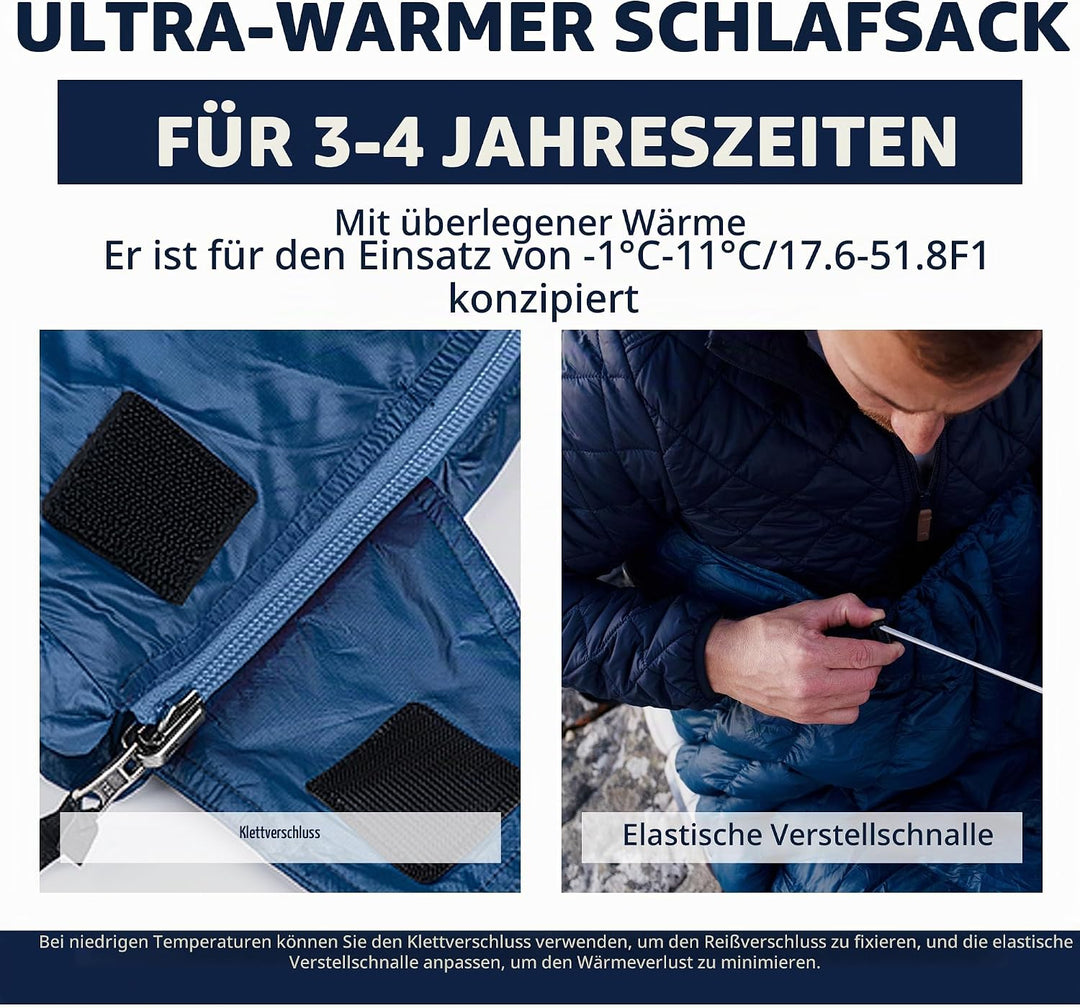 Naturehike Daunenschlafsack Ultraleicht Schlafsack Kompakte Tragbar Umschlag 650 FP 3-4 Jahreszeiten