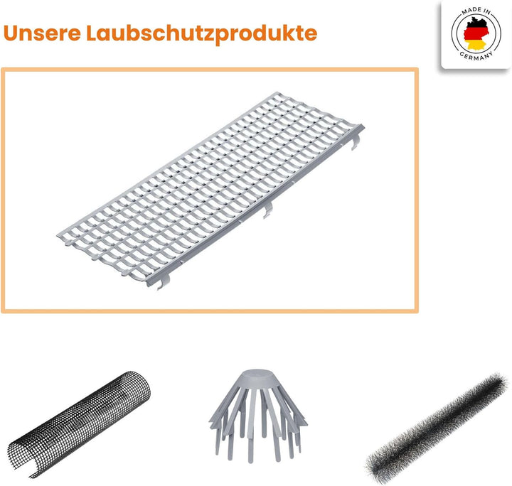 INEFA 30x Laubfangstreifen-Set Dachrinnen Laubschutz 100cm, NW100-150 (Ø100-160mm) Braun Dachrinnena