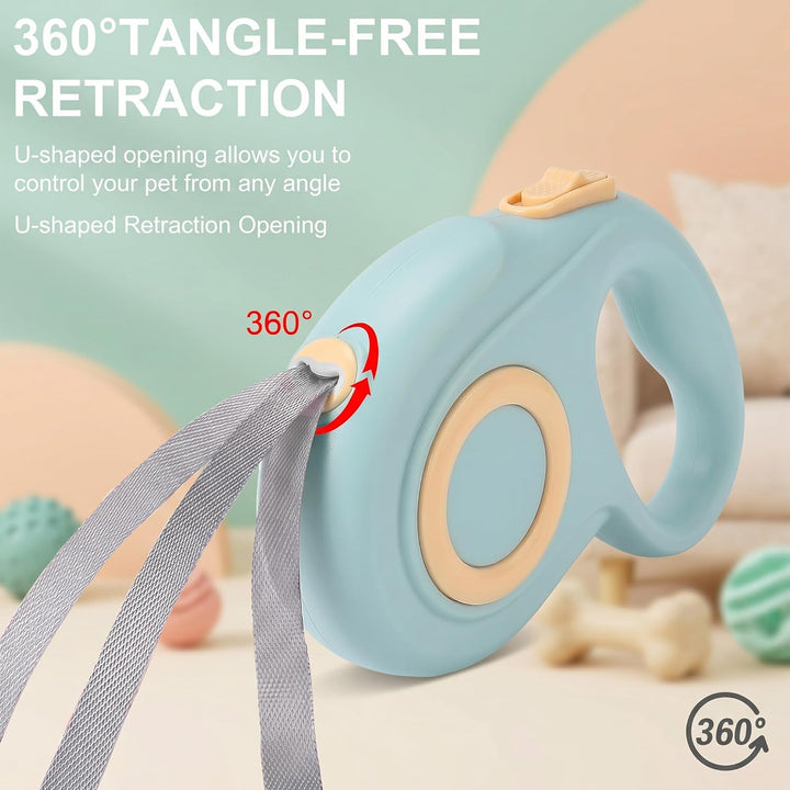 AIITLE Ausziehbare Hundeleine, 5m Flexi Hundeleine für Kleine und Mittlere Hunde bis 15 kg, 360° Dre