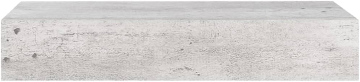 Schubladenregal 2 Pcs 60x23,5x10 cm MDF, Metall Betongrau Wandschrank Wandboard Mit Schublade Mit Sc