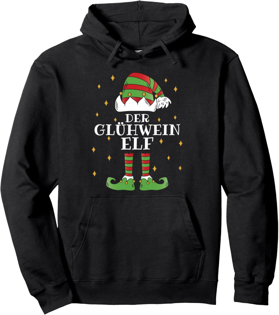 Der Glühwein Elf - Familien Weihnachtsoutfit Pullover Hoodie