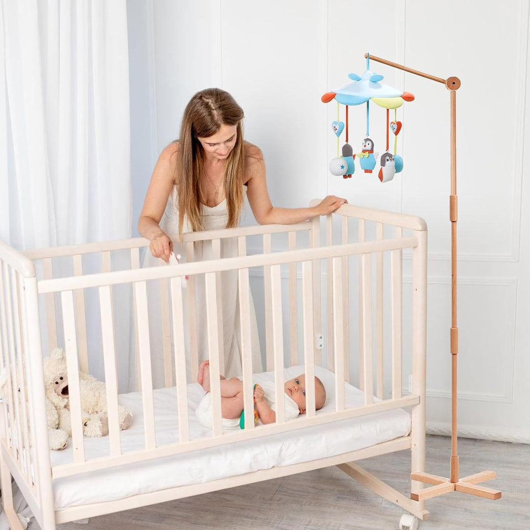 Mobile Halterung Holz, 1.6 M Minimalistisches Design Babybett Mobile Halterung, Stabile Struktur Hol