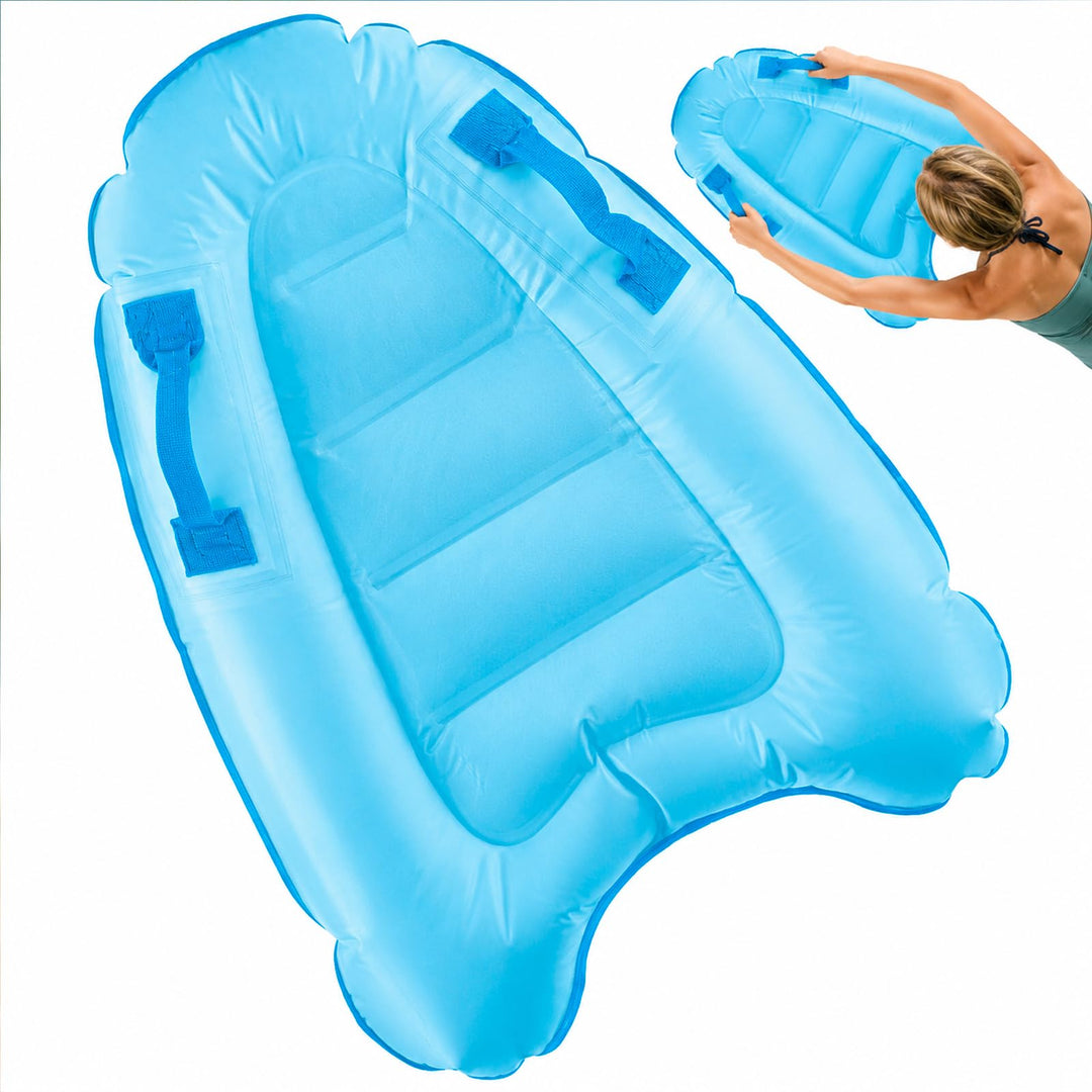 Aufblasbares Bodyboard, Shyllin Bodyboard mit Griffen, Surfbrett Aufblasbar, Mini Luftmatratze, Schw