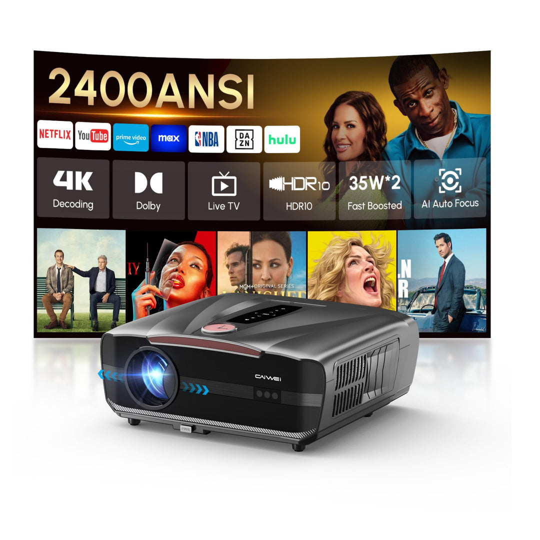 4K-Beamer für Tageslicht [Netflix] 2400 ANSI-Lumen, HDR10+, Ultra HD, HDMI eARC, Smart-Beamer für He