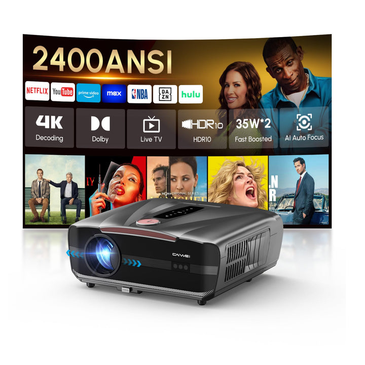 4K-Beamer für Tageslicht [Netflix] 2400 ANSI-Lumen, HDR10+, Ultra HD, HDMI eARC, Smart-Beamer für He