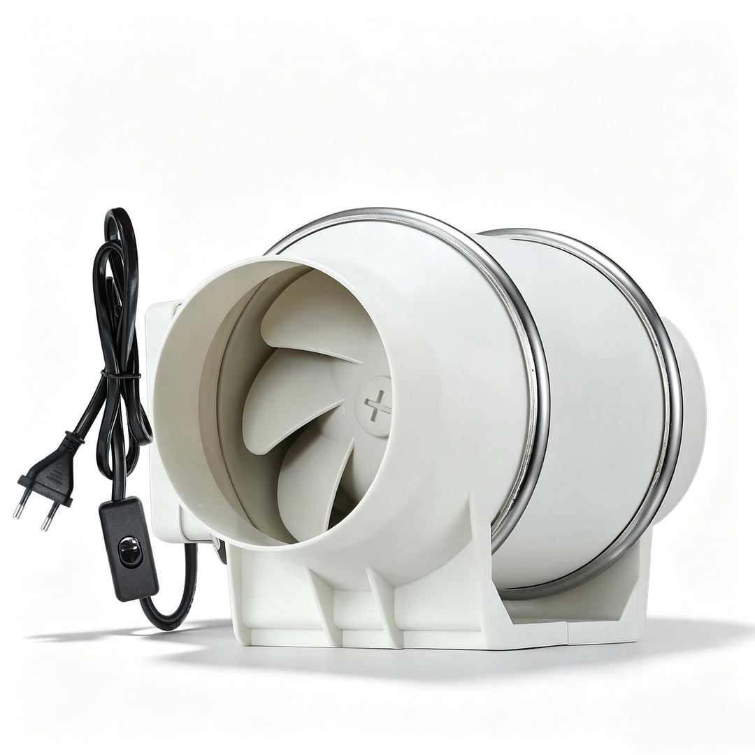 75mm Rohrventilator Kanalventilator mit Druckknopfschalter | 120 CFM Inline-Lüfter Abluftventilator,