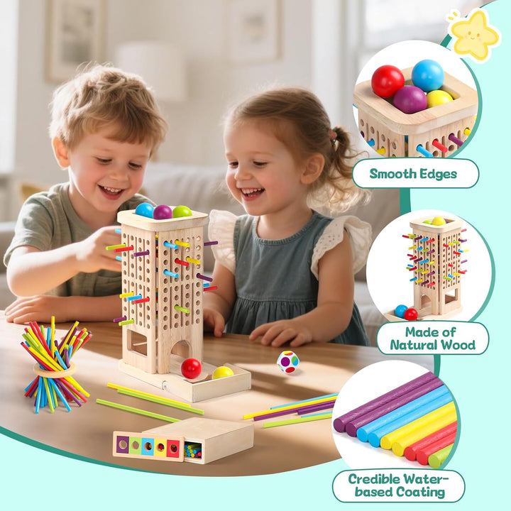 Akokie Montessori Spielzeug ab 3 Jahre Spiele ab 3 4 5 Jahren 3-IN-1 Brettspiele Lernspiele ab 4 Jah