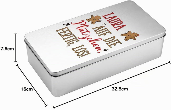 Herz &amp; Heim® Blechdose als Geschenkverpackung für Stollen oder Plätzchen - 32,5 cm x 7,6 cm x 16 cm