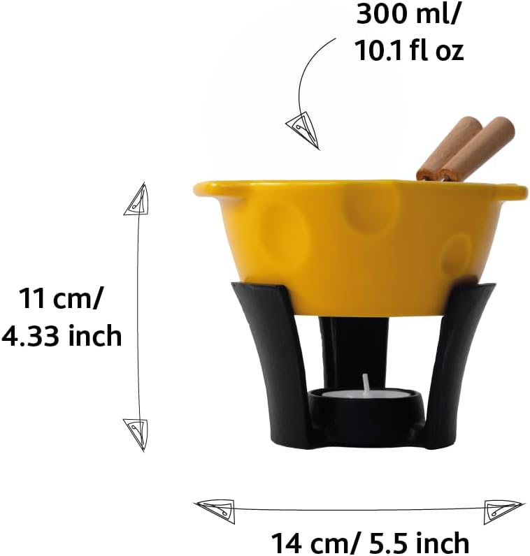 Boska Fondue-Set Mini Cheesy/Für Käsefondue und Sosse / 300 ml/Spülmaschinenfester Fonduetopf