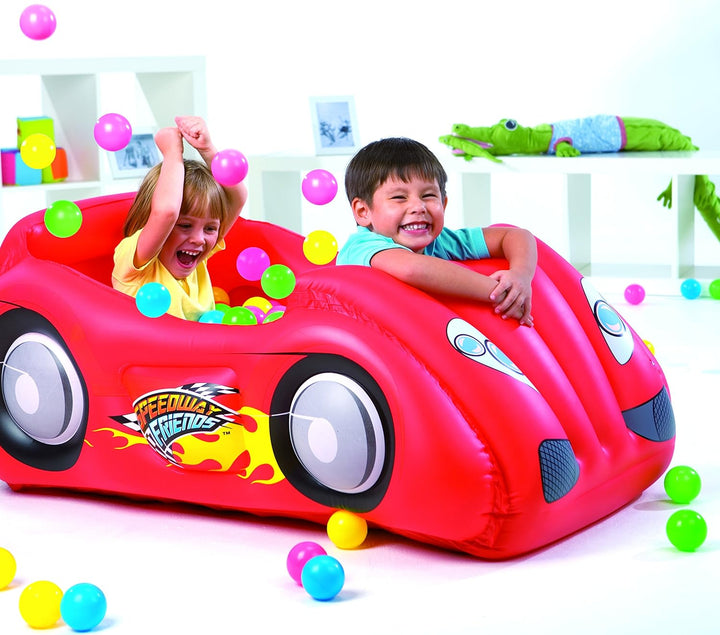 Bestway 52159B-03 - Bällebad Rennauto mit 50 Spielbällen, 119 x 79 x 51