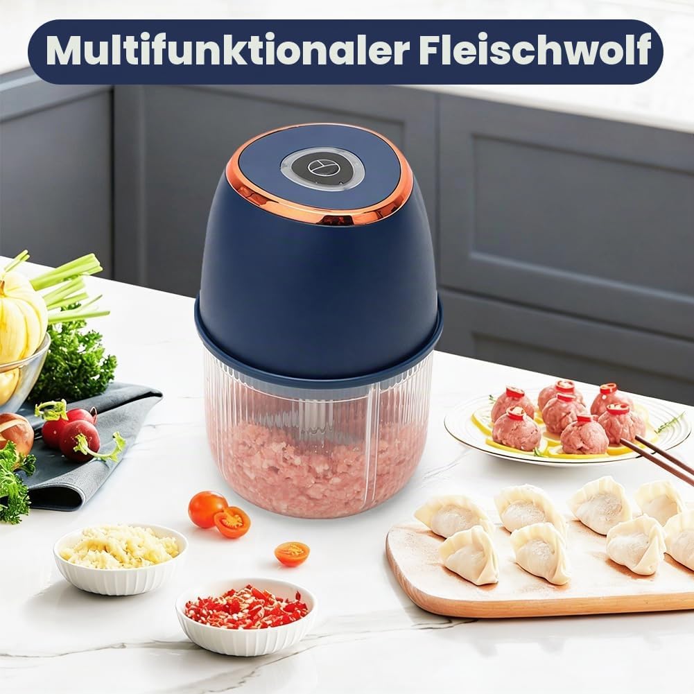 Tragbarer Mini-Zerkleinerer,Mixer Küche, Gemüsezerkleinerer Zwiebelschneider mit USB-Anschluss, Univ
