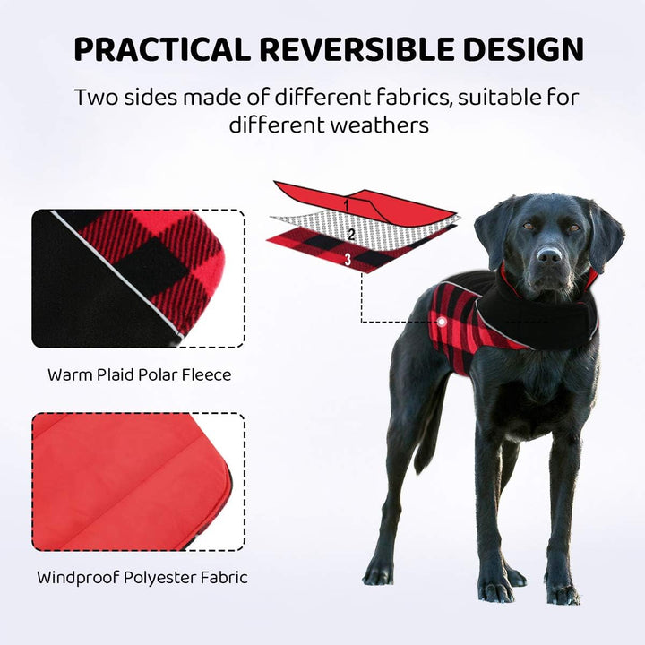 Warme Hundemantel Winter, Hundemantel mit Bauchschutz, Wintermantel für Hunde mit Reflektierend, Wen