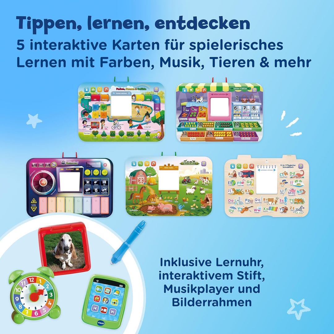 Vtech 6-in-1 Magischer Schreibtisch I Interaktive Lernstation mit Licht & Ton I Kreatives Set zum Sc