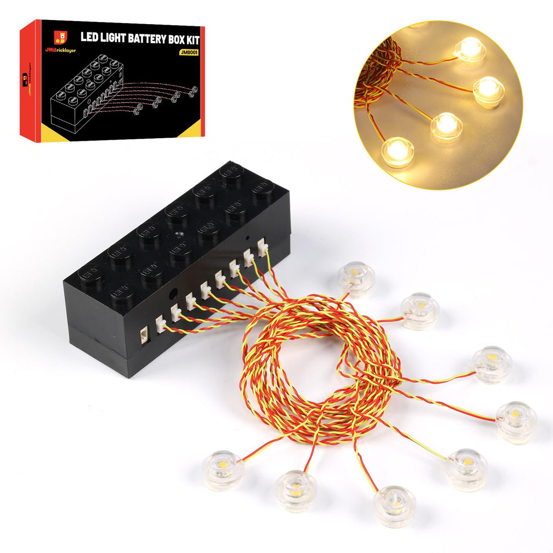 JMBricklayer LED-Licht-Baustein-Set, 2 x 6 Leuchtsteine mit Lichtsensormodus, DIY-Beleuchtungsbauste