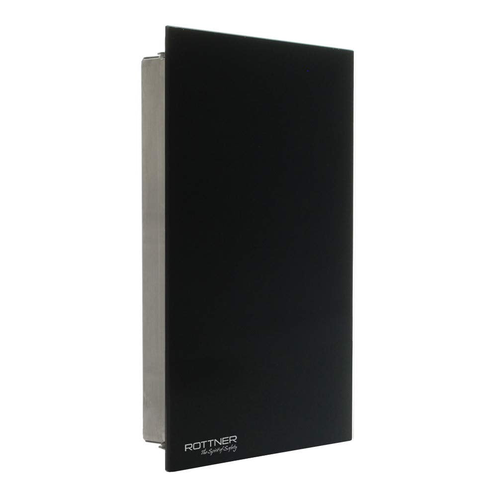 Rottner Schlüsselschrank Key Glass Black, Magnetverschluss, Schwarz, BxH 20x30 cm, 8 Haken, Befestig