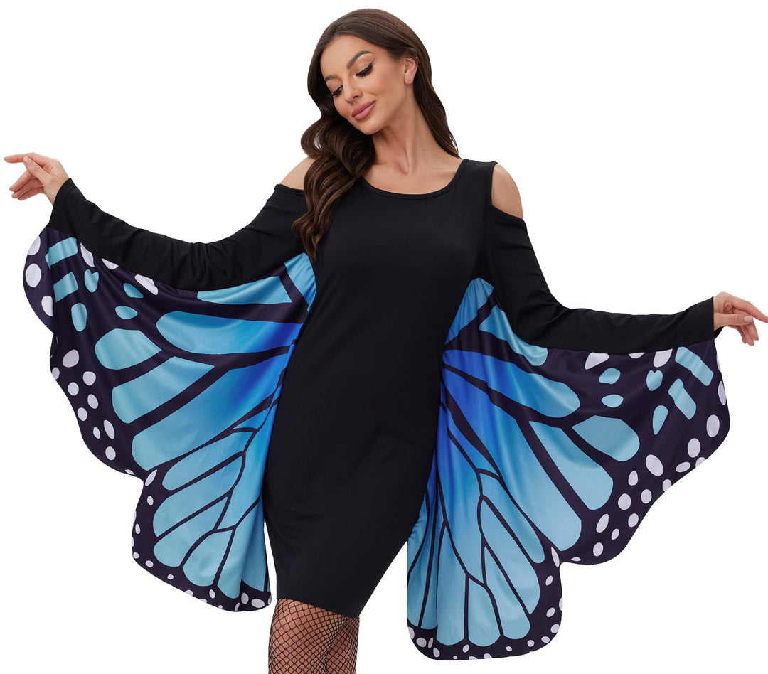 For G and PL Damen Halloween Karneval Langarm Insekt Cosplay Kostüm Kalte Schulter Party Kleid S-XXL