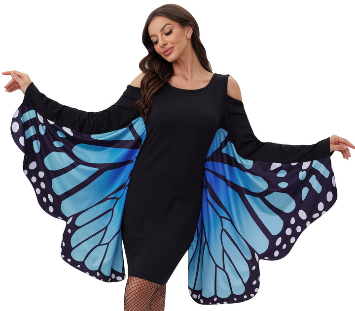 For G and PL Damen Halloween Karneval Langarm Insekt Cosplay Kostüm Kalte Schulter Party Kleid S-XXL