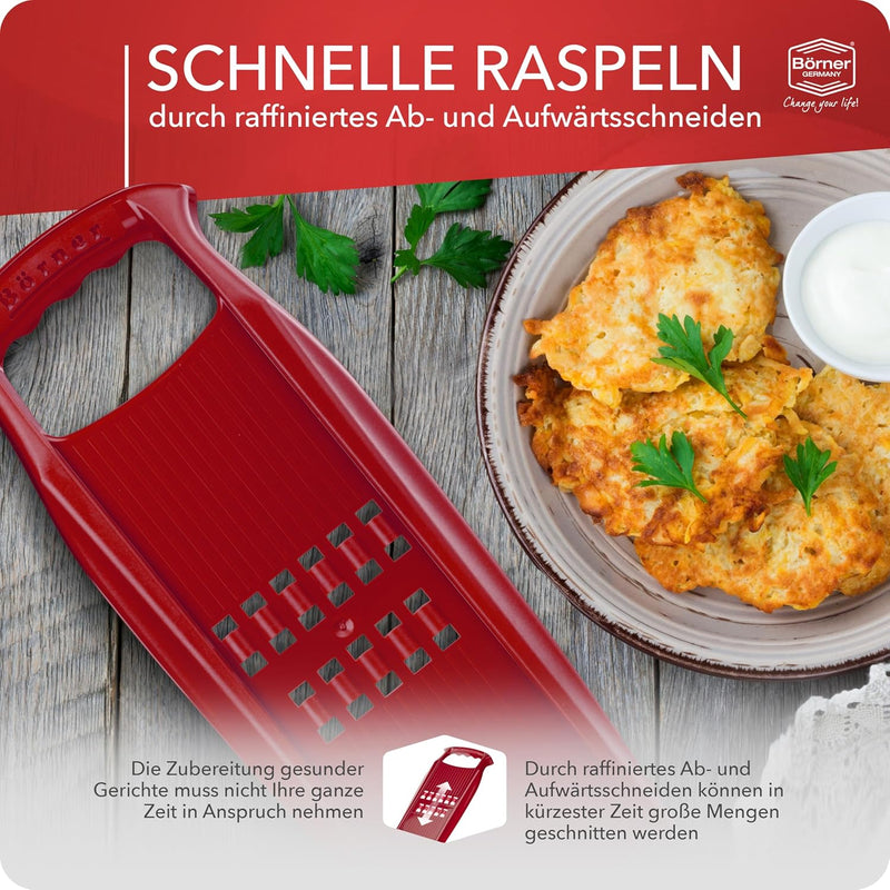 Börner Rösti PowerLine Kartoffel Reibe • Rösti Reibe für Schweizer Rösti, Zucchinipuffer & Kartoffel