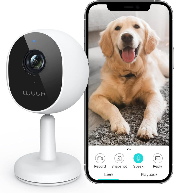 WUUK 4MP/2.5K Überwachungskamera Innen mit Magnetischem Standfuss, WLAN IP Kamera Überwachung Innen,
