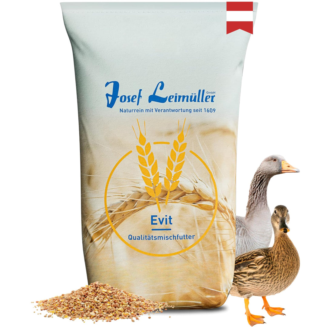 Leimüller Entenfutter Körner Premiumqualität 25 kg - Vogelfutter für Ente, Gänse, Laufente - Gänsefu