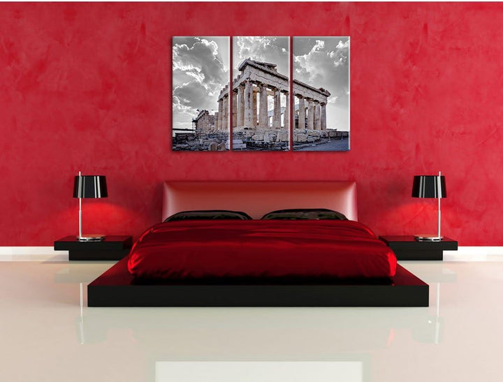 Pixxprint Propyläe von Akropolis in Athen als Leinwandbild/Grösse: 3 Teilig (120x80 cm) cm/Wandbild/